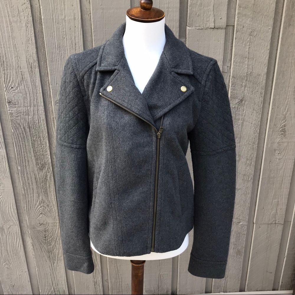 Loft Ann Taylor Charcoal Motorcycle Jacket